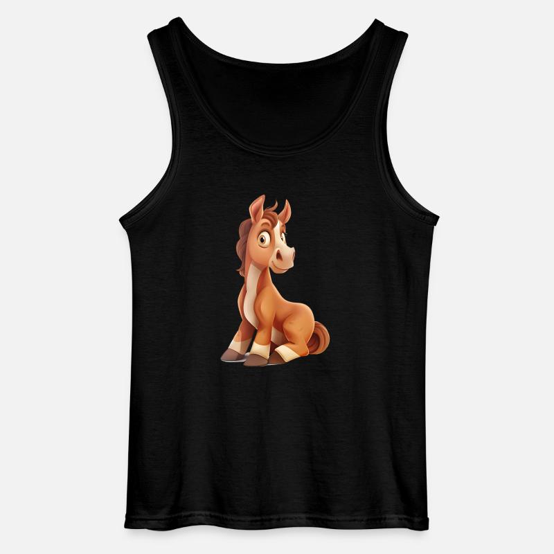 Ein lustiges sitzendes Pferdchen - Gildan Männer Tank Top - Schwarz