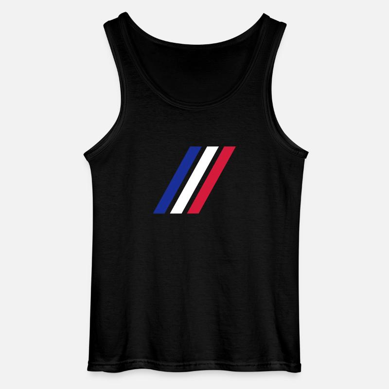 france stripe flag - Gildan Männer Tank Top - Schwarz