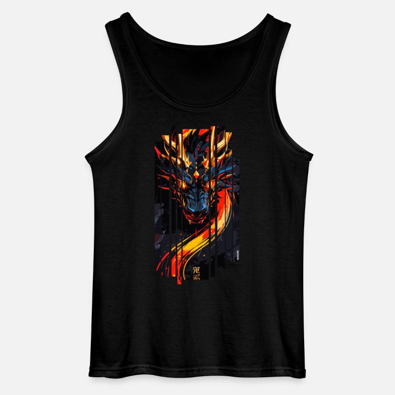 Roter Fantasy-Drache - Gildan Männer Tank Top - Schwarz