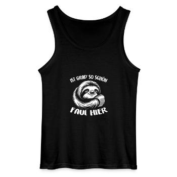 Süßes schläfriges Faultier cool bleiben - Gildan Männer Tank Top - Schwarz - Vorne - AI Model Male 185 dark (185cm)