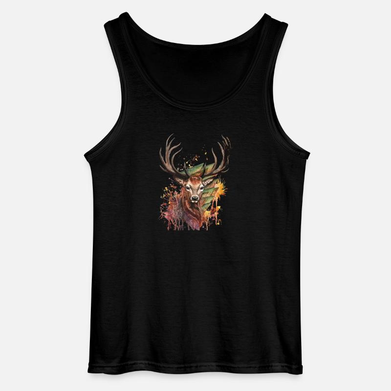 Hirsch Designe - Gildan Männer Tank Top - Schwarz