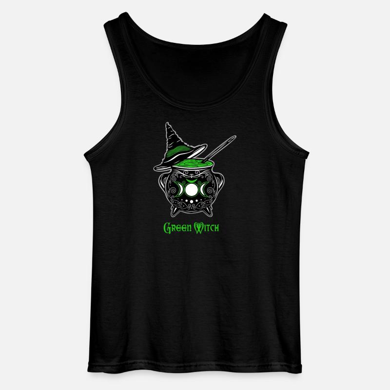 Kedel hekse grøn heksekedel - Gildan tanktop til mænd - sort