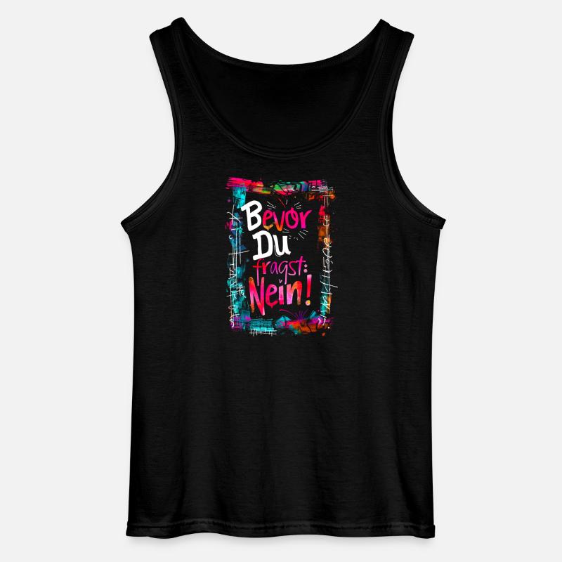 Bevor Du fragst: NEIN! - Gildan Männer Tank Top - Schwarz