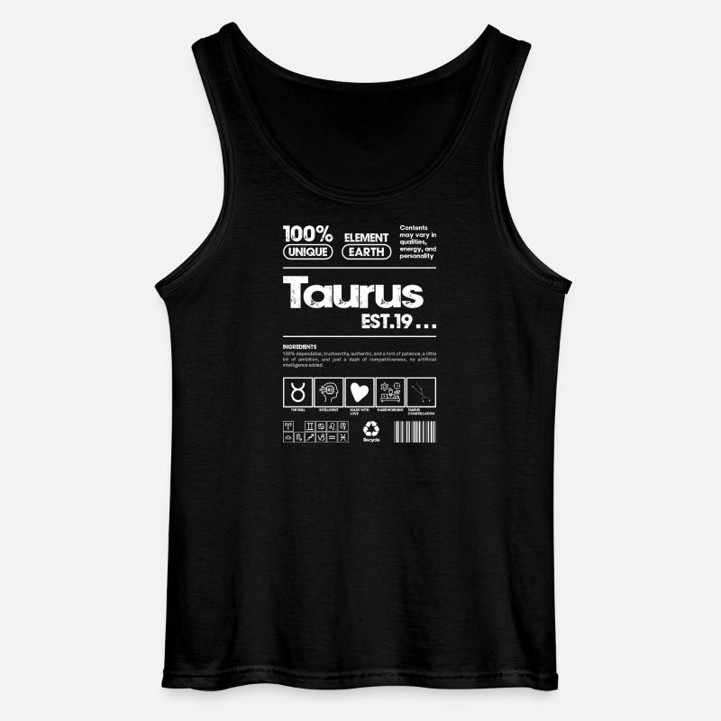 Taurus Retro Glyphs Tee - Gildan Men’s Tank Top - black
