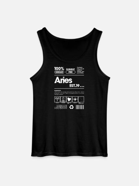 Widder Bold Line Art Sternzeichen - Gildan Männer Tank Top - Schwarz