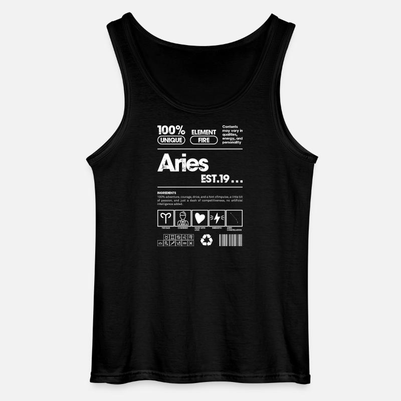 Widder Bold Line Art Sternzeichen - Gildan Männer Tank Top - Schwarz