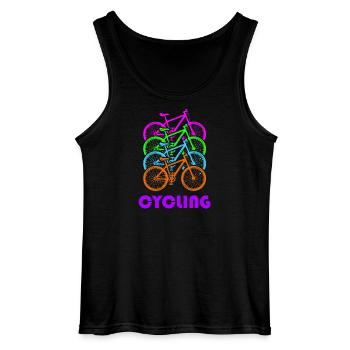Cycling is a colourful joie de vivre - Gildan Men’s Tank Top - black - Front - AI Model Male 185 dark (185cm)