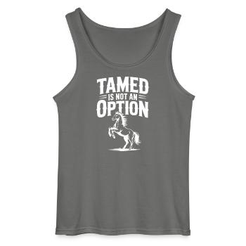 Gezähmt ist keine Option - Gildan Männer Tank Top - Anthrazit - Vorne - AI Model Male 185 dark (185cm)