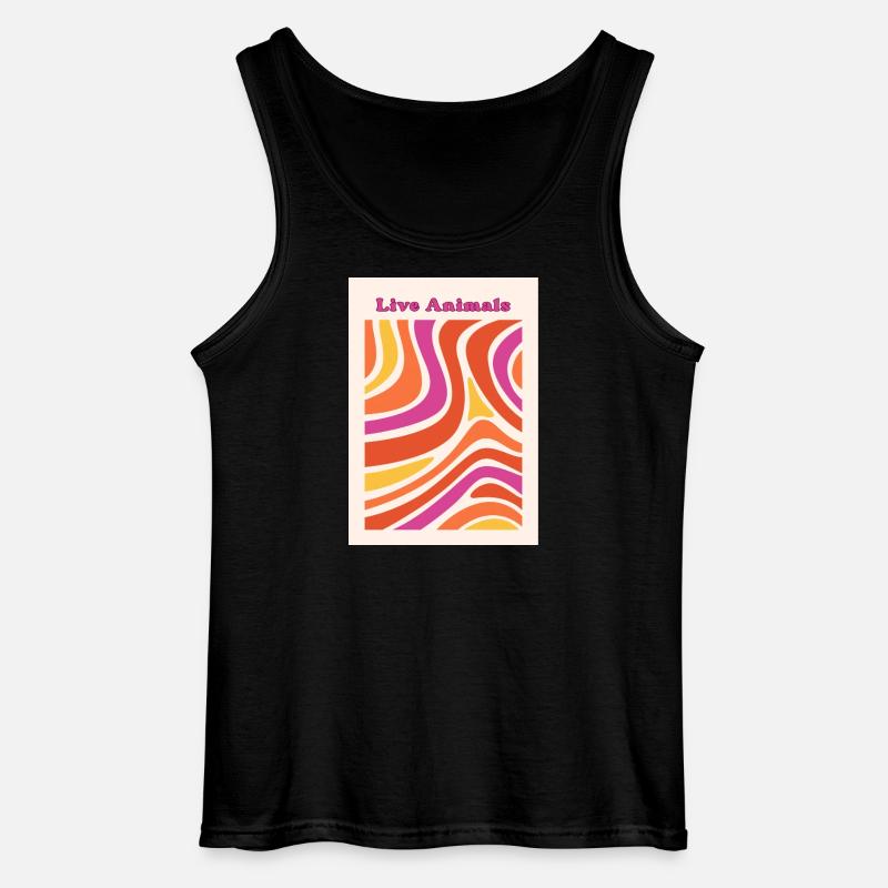 Lebendige Farbwellen - Gildan Männer Tank Top - Schwarz