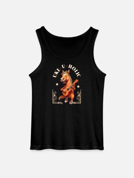 Uke-u-holic Horse - Gildan Men’s Tank Top - black