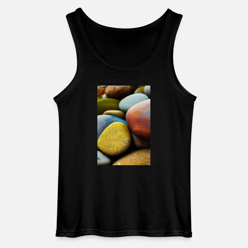Bunte Steine - Gildan Männer Tank Top - Schwarz