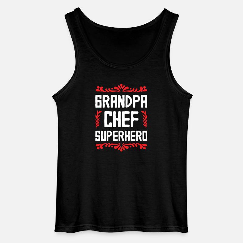 Opa Chef Superheld - Gildan Männer Tank Top - Schwarz