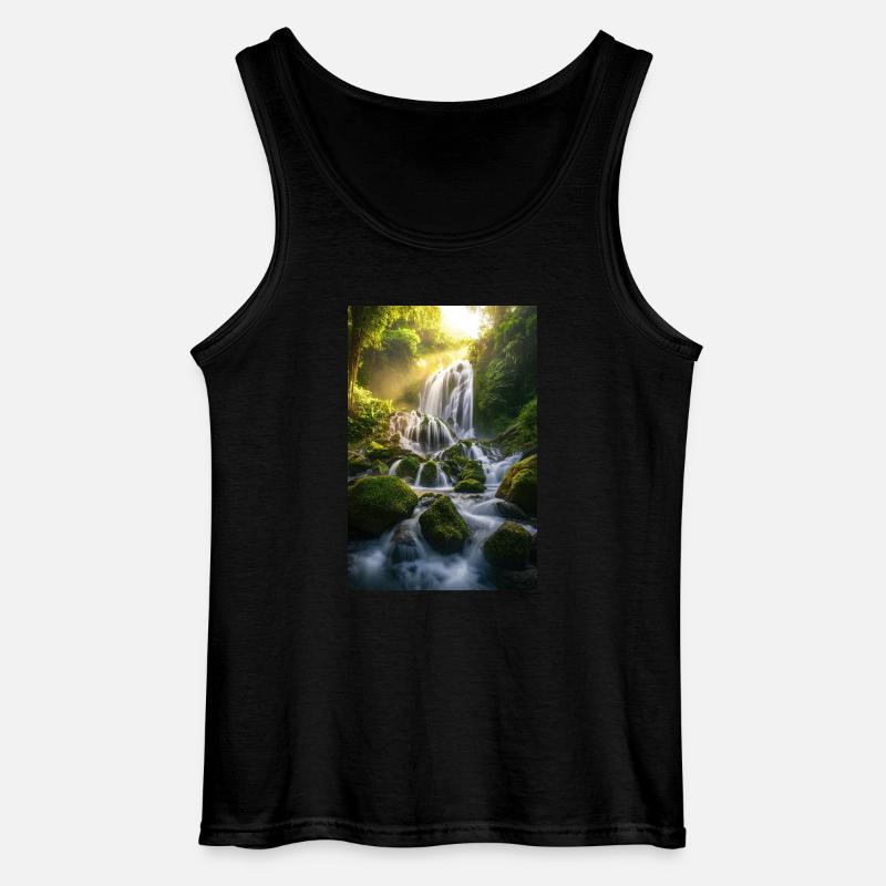 Mystischer Dschungel-Wasserfall - Gildan Männer Tank Top - Schwarz