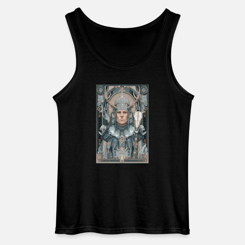 Geweih-Krieger Jugendstil - Gildan Männer Tank Top - Schwarz