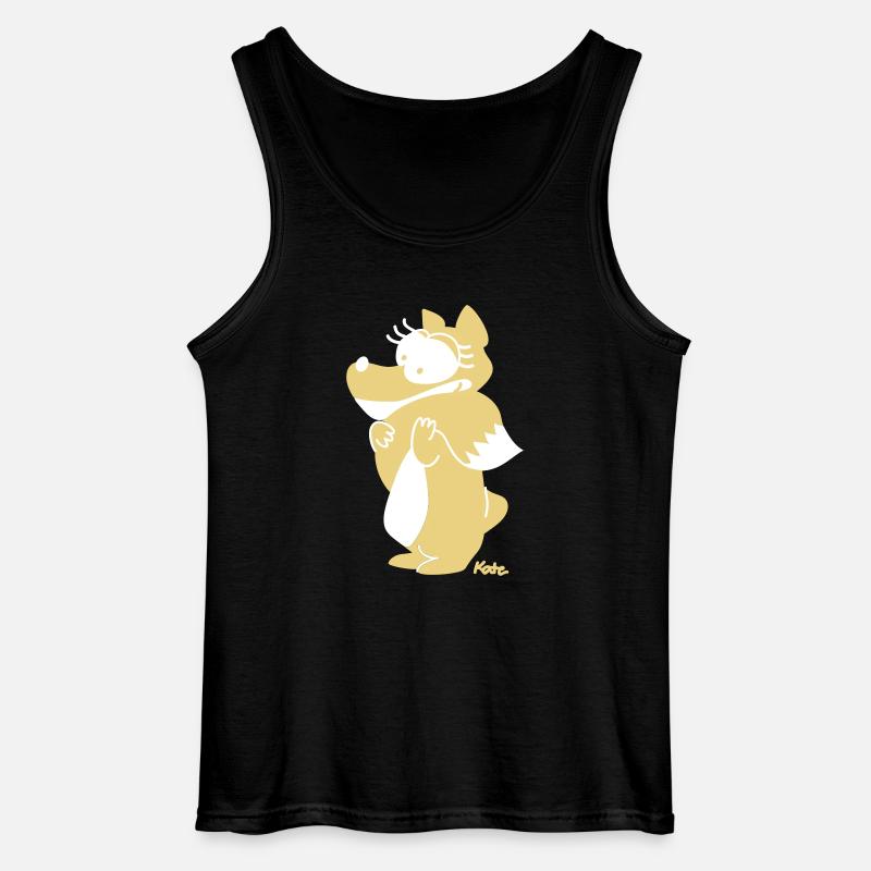 Fuchs (farbig) - Gildan Männer Tank Top - Schwarz