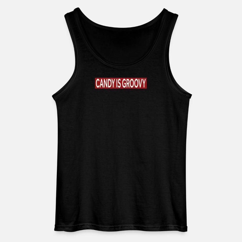 CANDY IS GROOVY - Gildan Men’s Tank Top - black