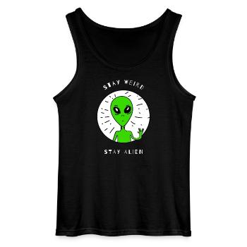 Stay Weird Stay Alien - Gildan Männer Tank Top - Schwarz - Vorne - AI Model Male 185 dark (185cm)