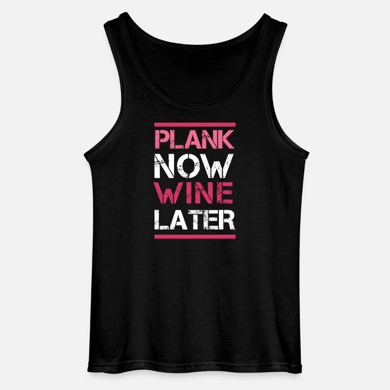 Plank Now Wein später - Gildan Männer Tank Top - Schwarz