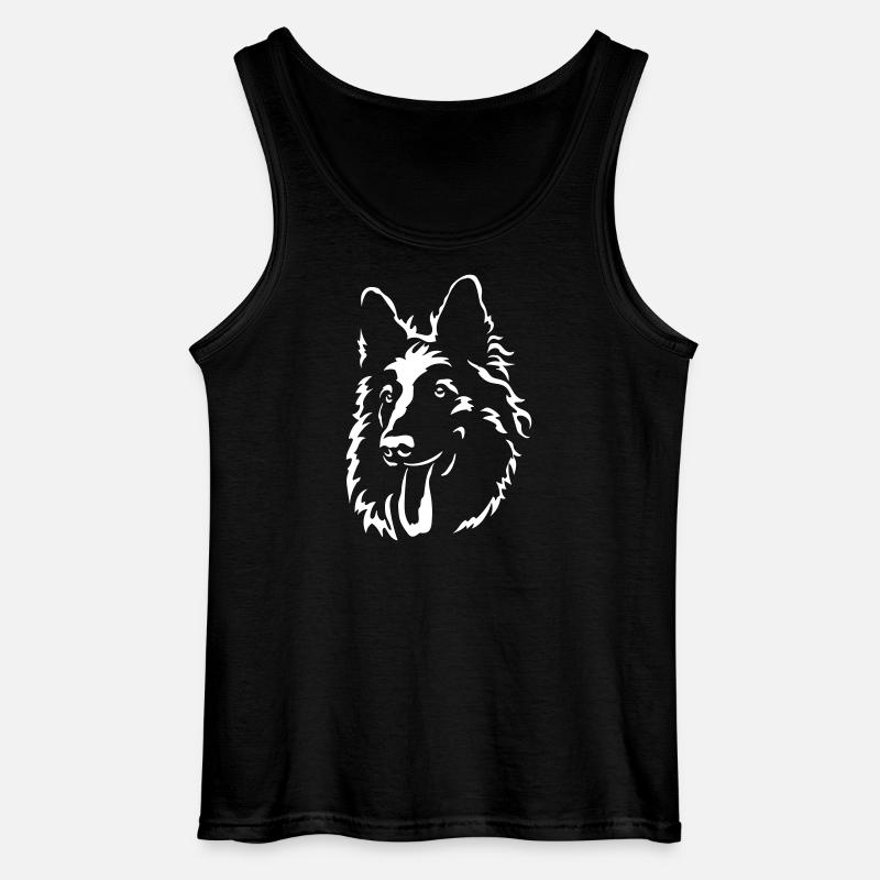 Schweizer Schäferhund Kopf "Black Edition" - Gildan Männer Tank Top - Schwarz
