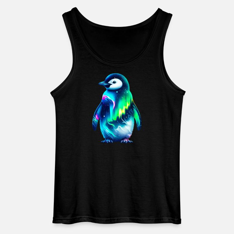 Aurora Borealis Pinguin - Gildan Männer Tank Top - Schwarz