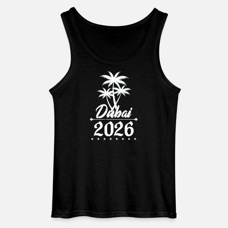 Dubai 2026 Palmen Emblem - Gildan Männer Tank Top - Schwarz