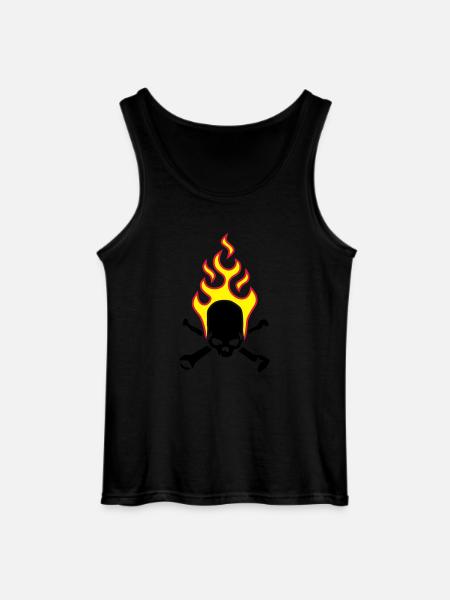 fire_skull_bones_b_3c - Gildan Männer Tank Top - Schwarz