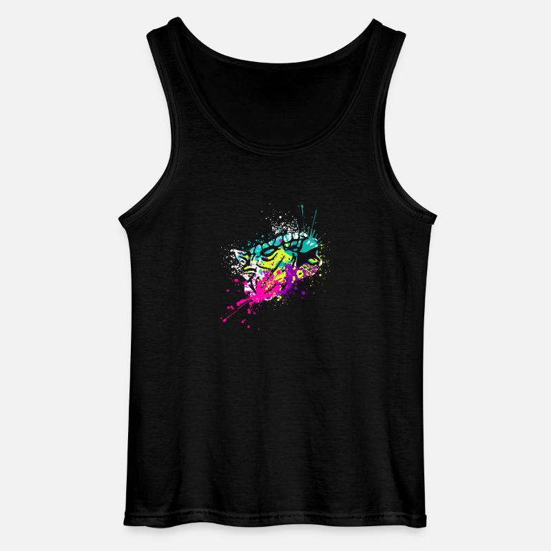 Splash art Dinosaur Ankylosaurus head - Gildan Männer Tank Top - Schwarz