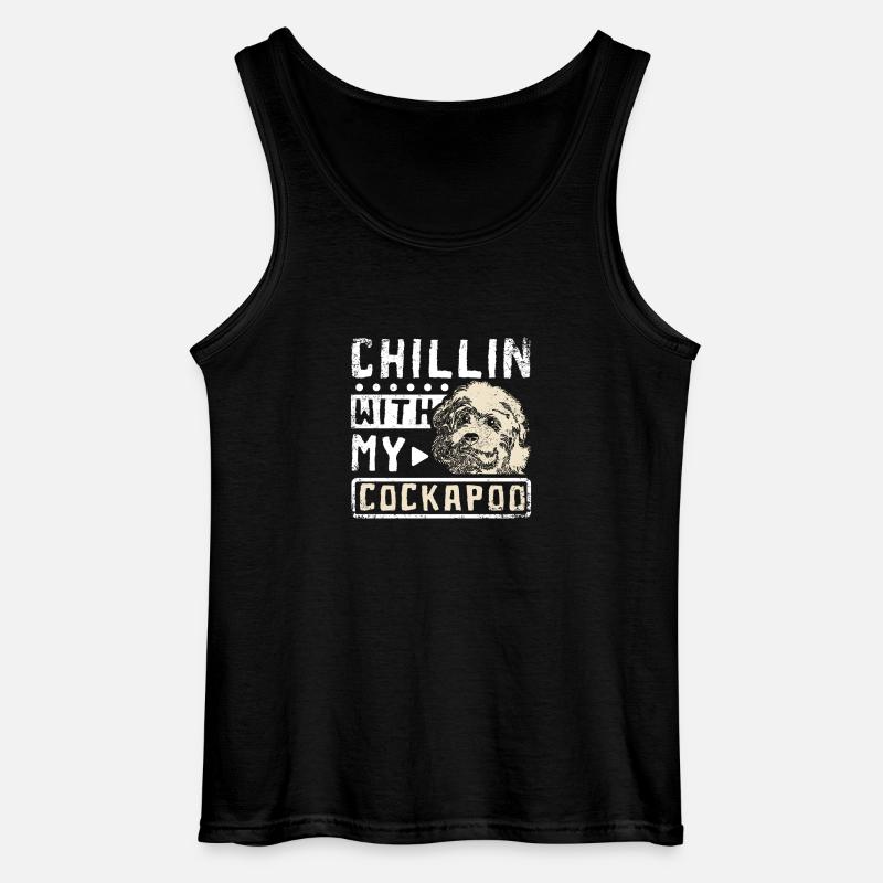 chillin with my cockapoo - Gildan Men’s Tank Top - black