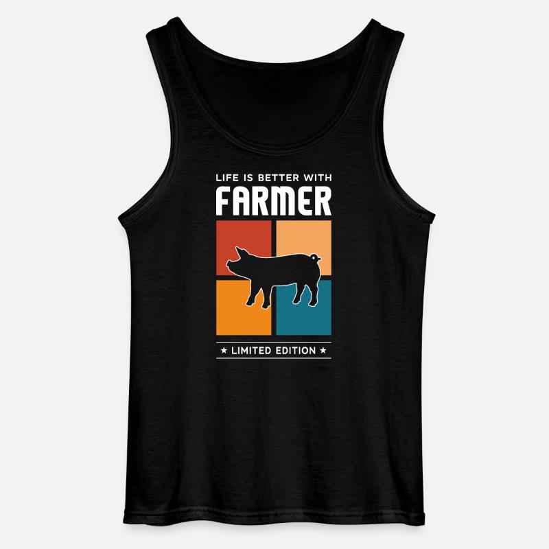 Farmer - Gildan Männer Tank Top - Schwarz