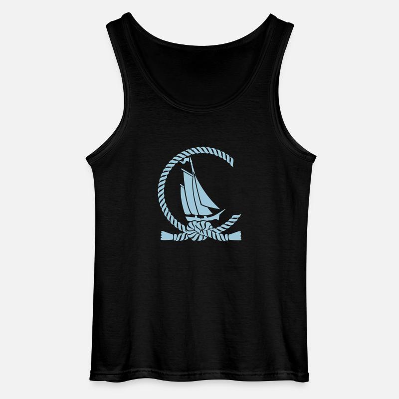 Segelboot / sailboat (b, 1c) - Gildan Männer Tank Top - Schwarz