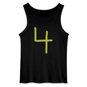 4 Numéro quatre numéro anniversaire vert - Débardeur Gildan Homme - noir - Devant - AI Model Male 185 dark (185cm)