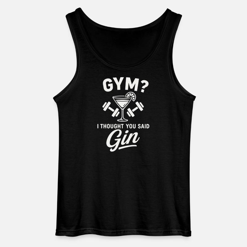 Gym oder Gin ? - Gildan Männer Tank Top - Schwarz