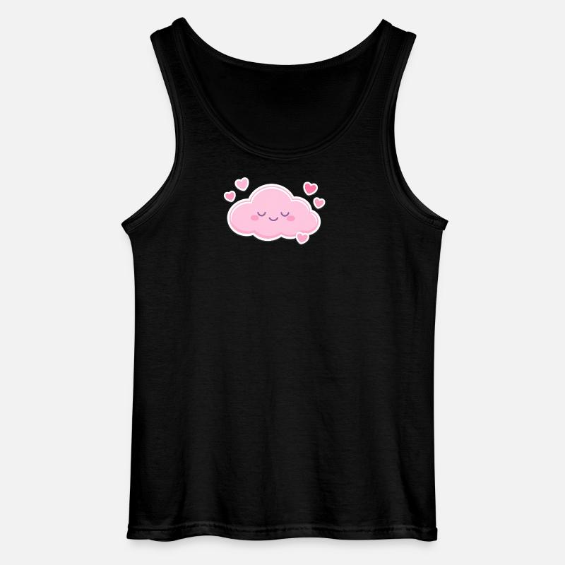 Pink Cloud Hearts Kawaii - Gildan Männer Tank Top - Schwarz
