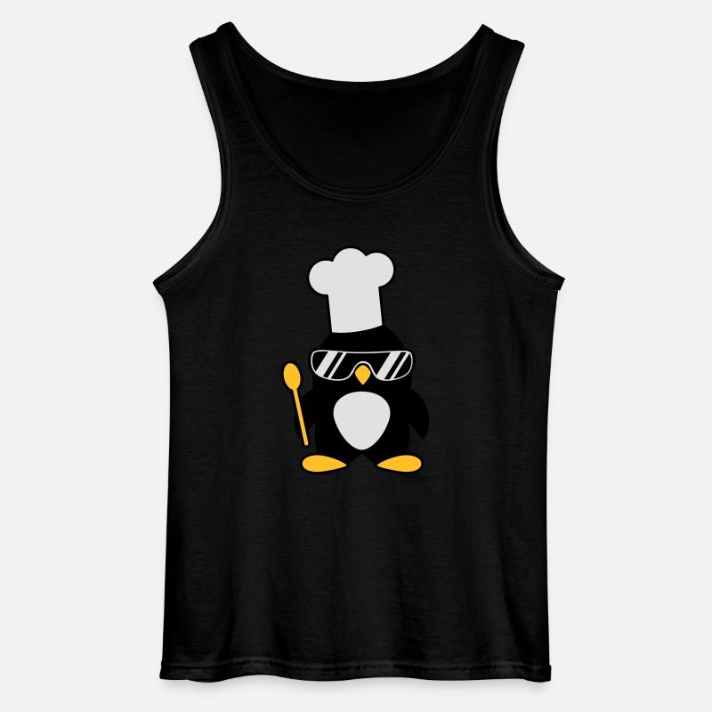 Cool Penguin Chef - Gildan Männer Tank Top - Schwarz