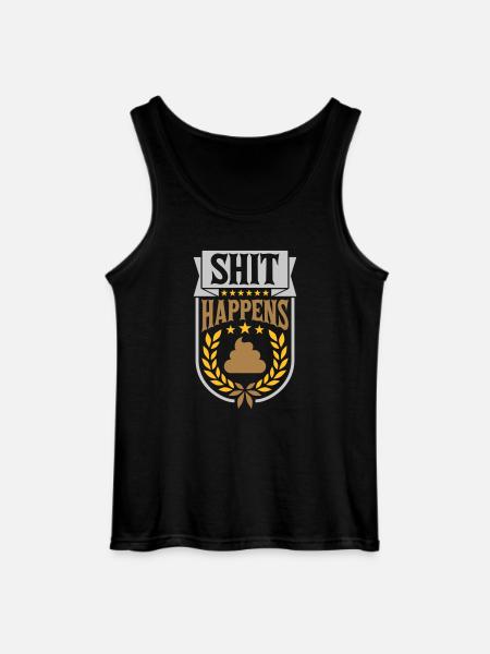 Lorbeerkranz Shit happens Zitat - Gildan Männer Tank Top - Schwarz