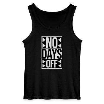 no days off quote - Gildan Men’s Tank Top - black - Front - AI Model Male 185 dark (185cm)