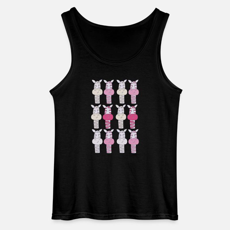 Zebra Pattern Pink - Gildan Men’s Tank Top - black