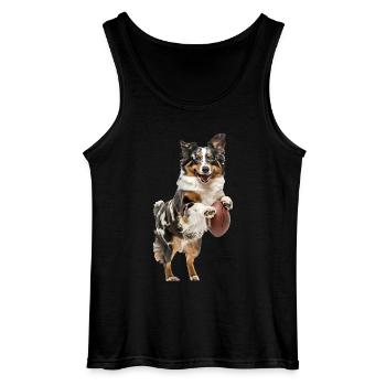 Australian Shepherd - Gildan Men’s Tank Top - black - Front - AI Model Male 185 dark (185cm)