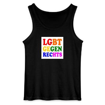 Lgbt gegen rechts - Gildan Männer Tank Top - Schwarz - Vorne - AI Model Male 185 dark (185cm)