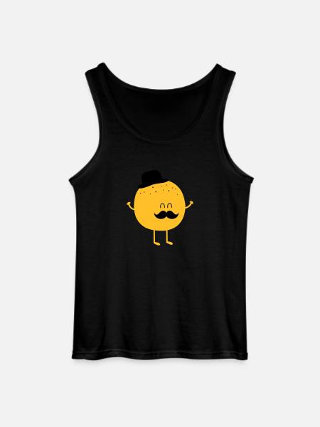 Funny Orange with Mustache - Gildan Men’s Tank Top - black