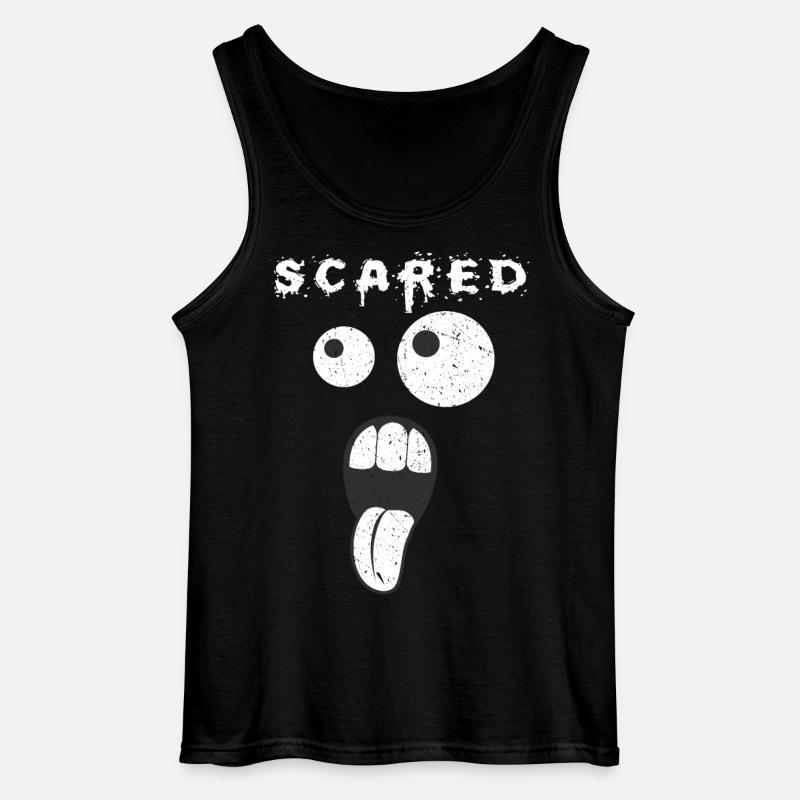 Scared Lustige Grafik - Gildan Männer Tank Top - Schwarz