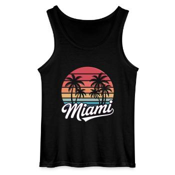Strand Miami Florida Sunset Palmen - Gildan Männer Tank Top - Schwarz - Vorne - AI Model Male 185 dark (185cm)