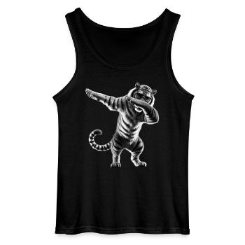 Lustiges Dabbing Tiger Wildtier Tierliebhaber - Gildan Männer Tank Top - Schwarz - Vorne - AI Model Male 185 dark (185cm)