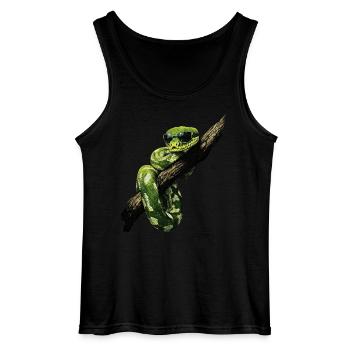 Arbre vert Python Serpents Amoureux Terrarium - Débardeur Gildan Homme - noir - Devant - AI Model Male 185 dark (185cm)