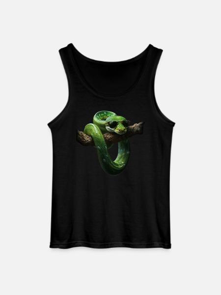 Grüner Baumpython Schlangen Liebhaber Terrarium - Gildan Männer Tank Top - Schwarz
