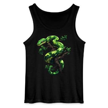 Arbre vert Python Serpents Amoureux Terrarium - Débardeur Gildan Homme - noir - Devant - AI Model Male 185 dark (185cm)
