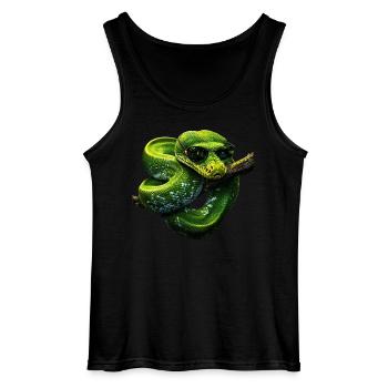 Arbre vert Python Serpents Amoureux Terrarium - Débardeur Gildan Homme - noir - Devant - AI Model Male 185 dark (185cm)