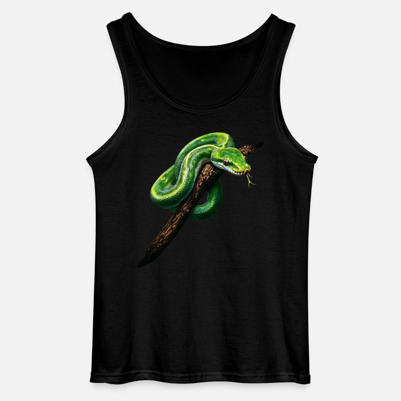 Grüner Baumpython Schlangen Liebhaber Terrarium - Gildan Männer Tank Top - Schwarz