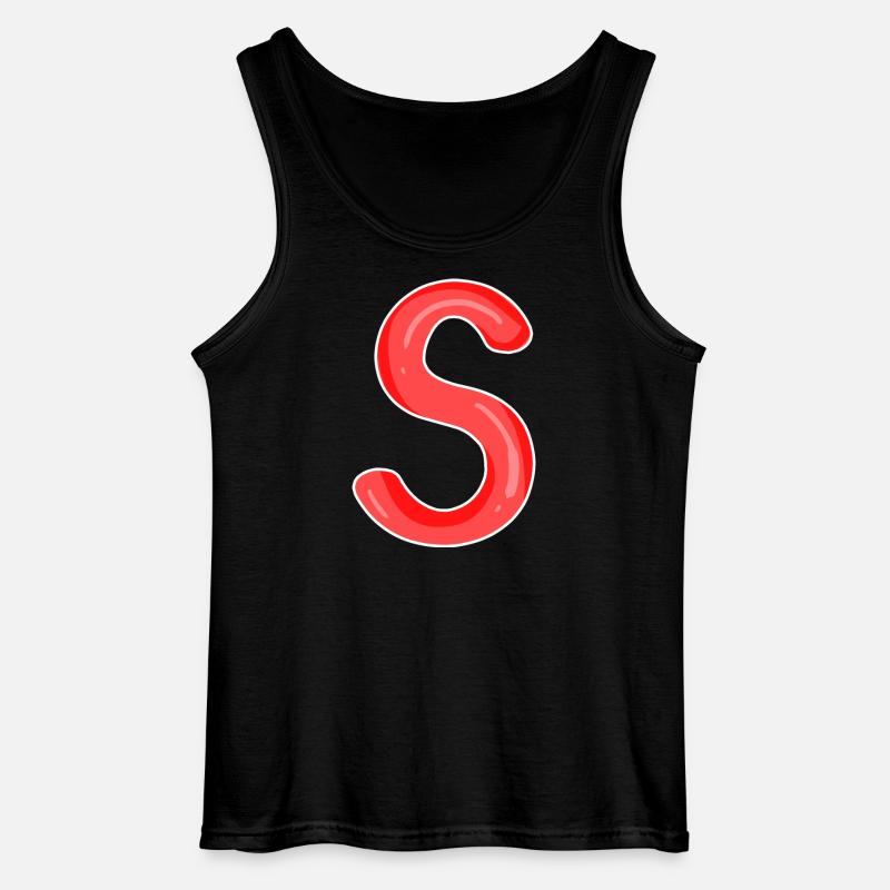 Buchstabe S Anfangsbuchstabe - Gildan Männer Tank Top - Schwarz