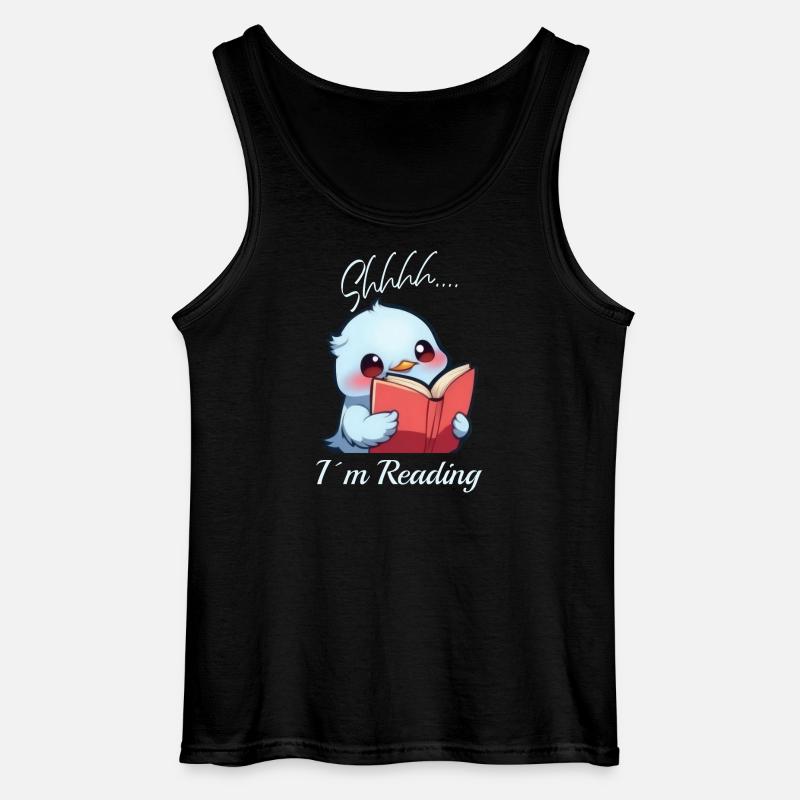 Vogel mit Buch - Gildan Männer Tank Top - Schwarz